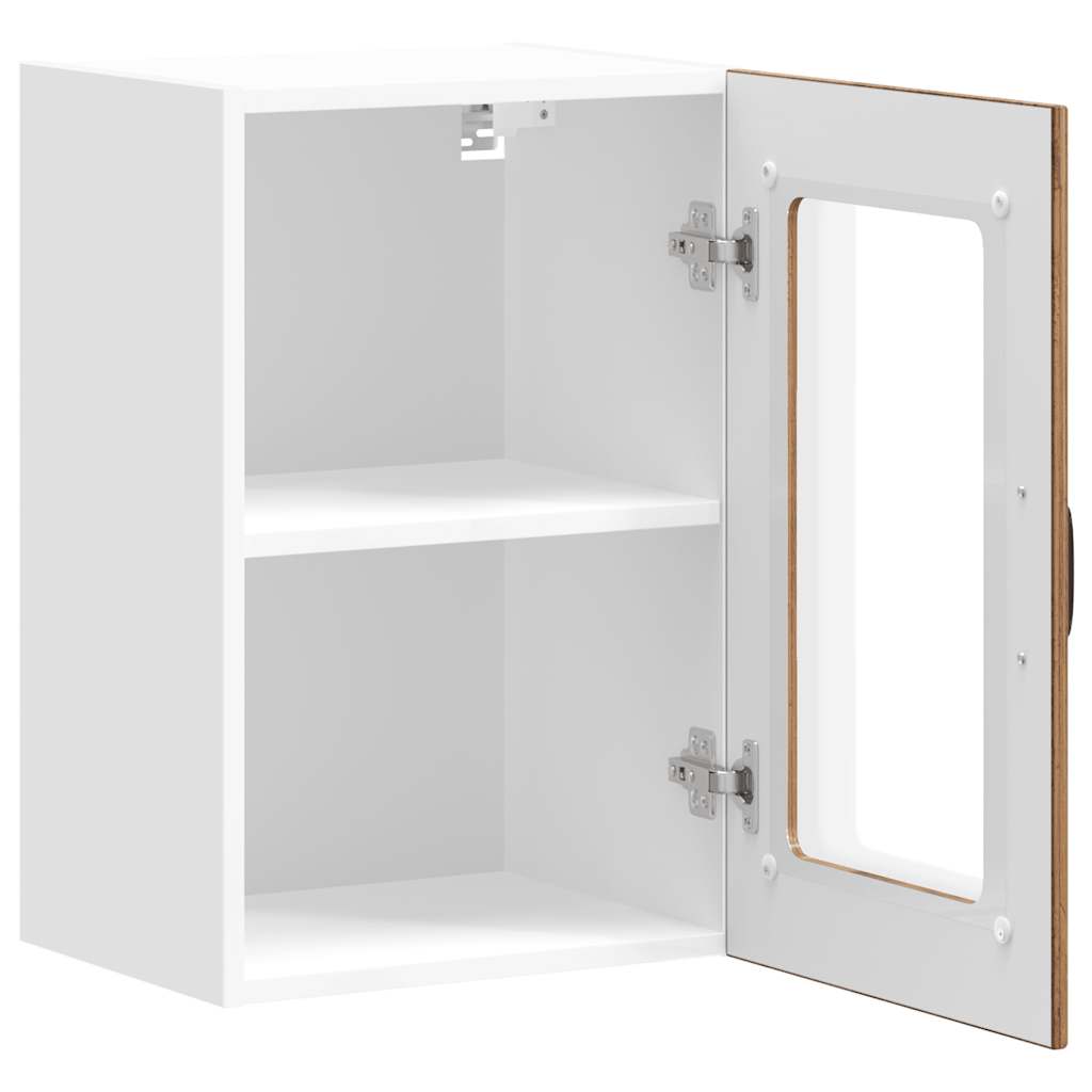 Keukenwandkast met glazen deur Lucca oud houtkleurig