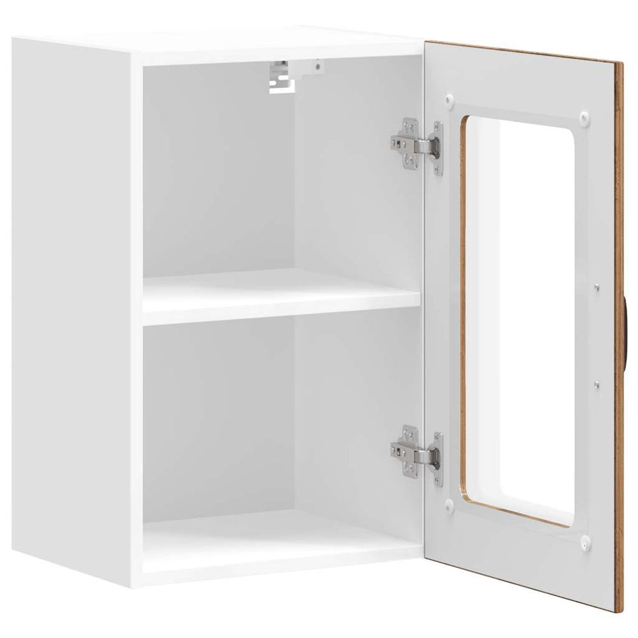 Keukenwandkast met glazen deur Lucca oud houtkleurig