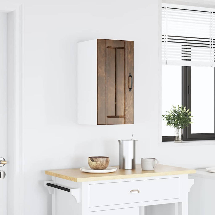 Keukenwandkast Lucca bewerkt hout gerookt eikenkleurig