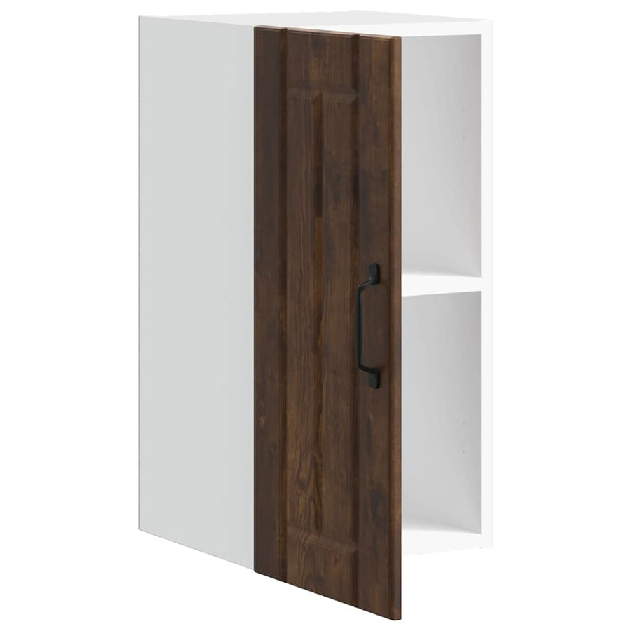 Keukenwandkast Lucca bewerkt hout gerookt eikenkleurig