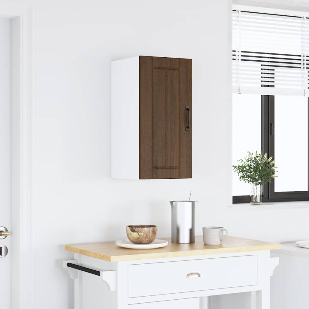 Keukenwandkast Lucca bewerkt hout bruin eikenkleur