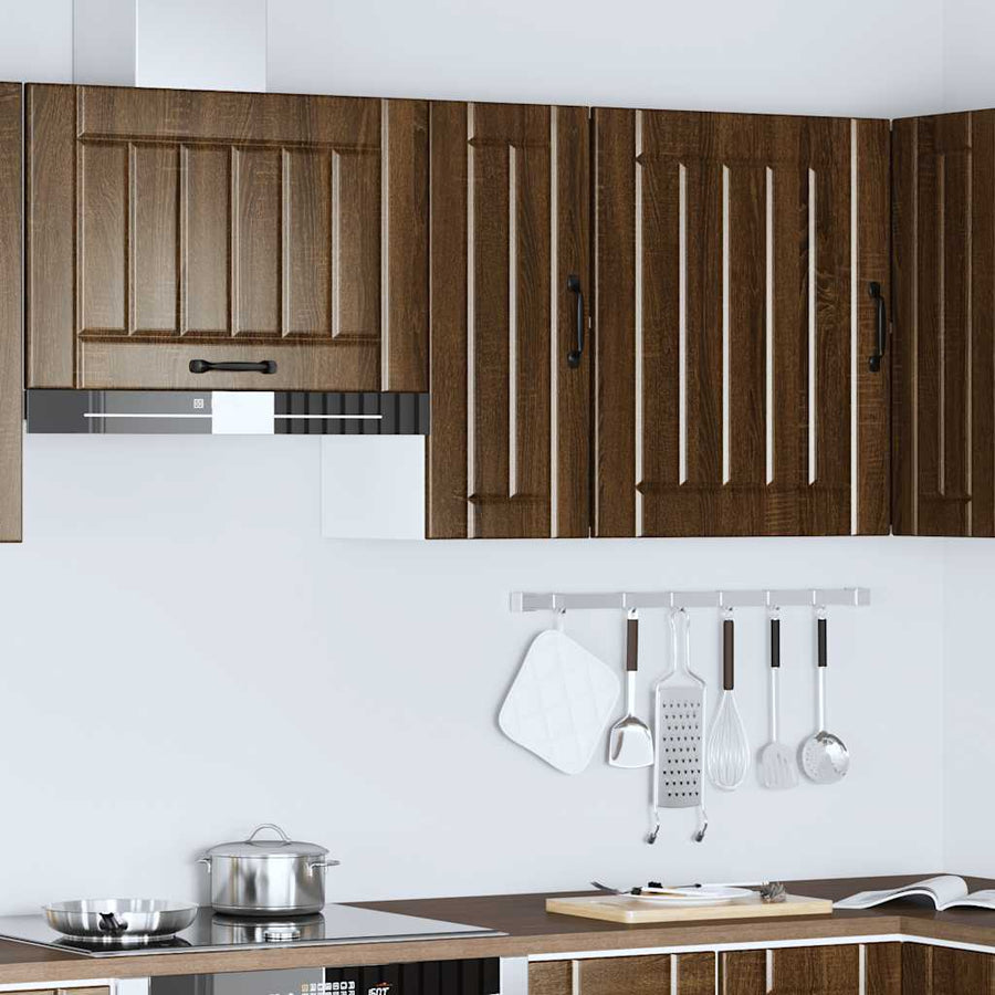 Keukenwandkast Lucca bewerkt hout bruin eikenkleur