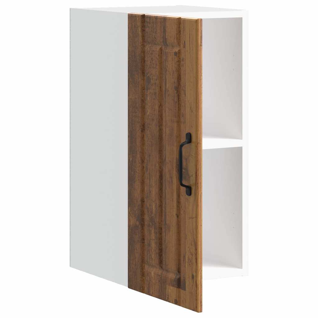 Keukenwandkast Lucca bewerkt hout oud houtkleurig