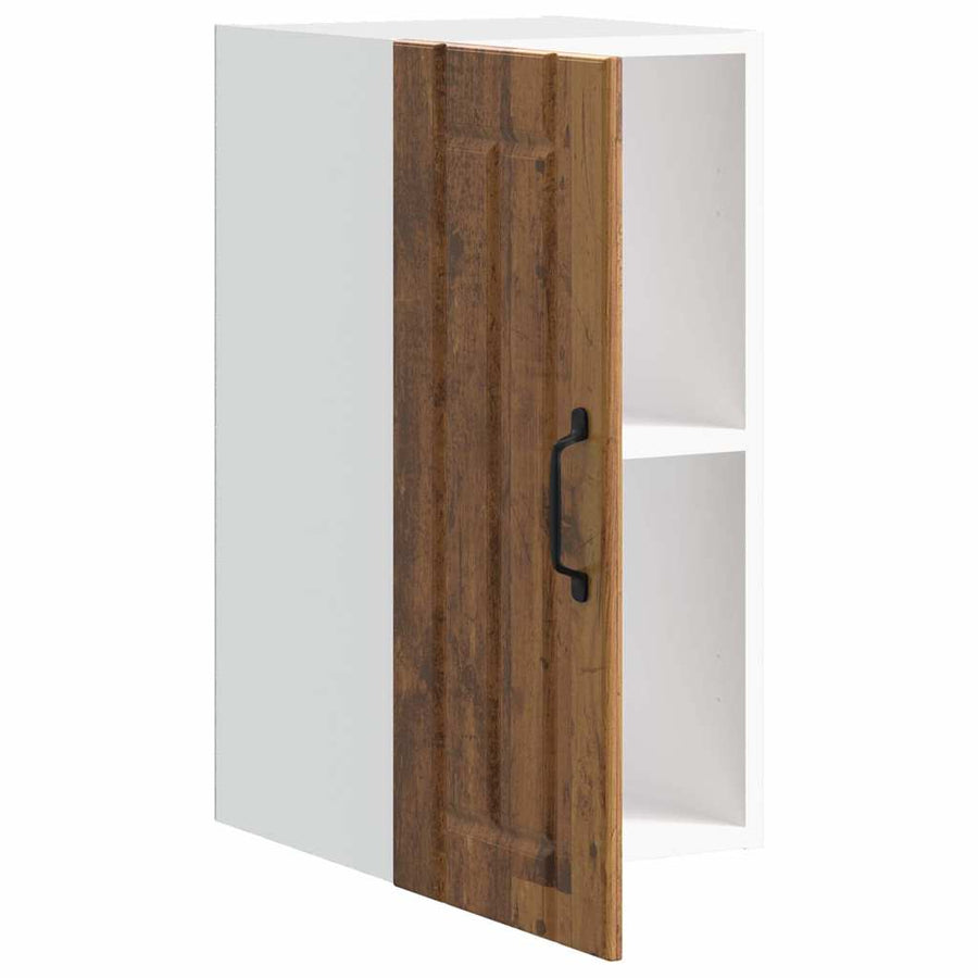 Keukenwandkast Lucca bewerkt hout oud houtkleurig