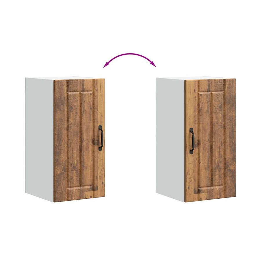 Keukenwandkast Lucca bewerkt hout oud houtkleurig