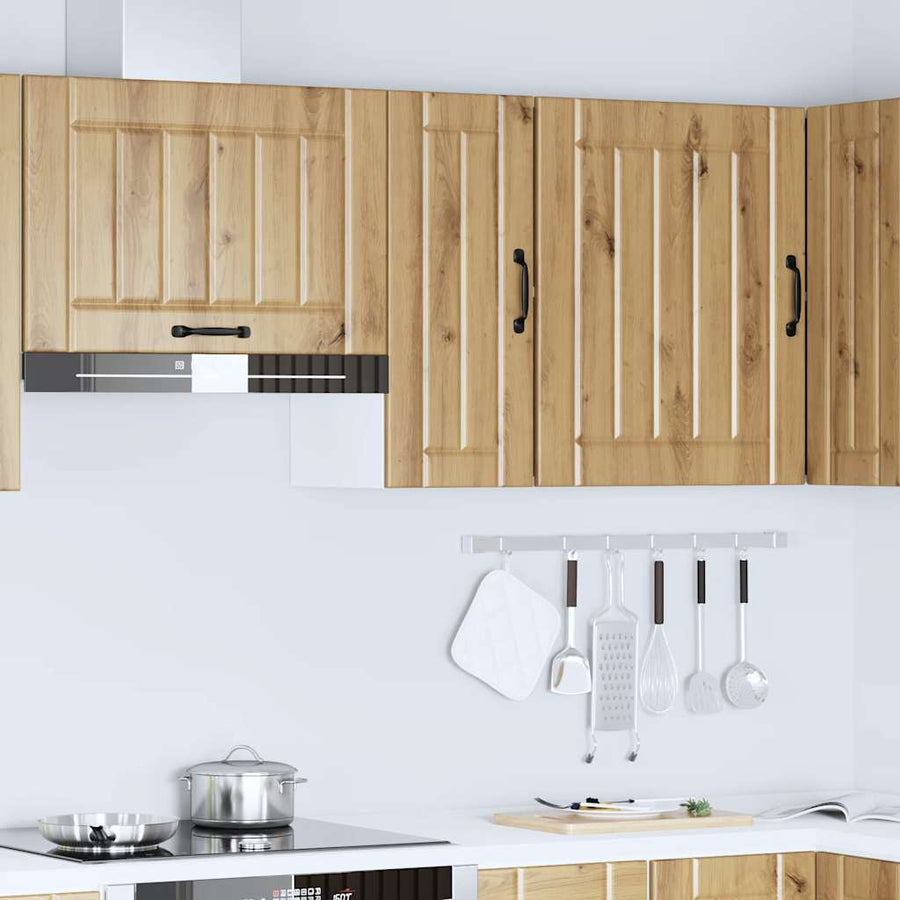 Keukenwandkast Lucca bewerkt hout artisanaal eikenkleur