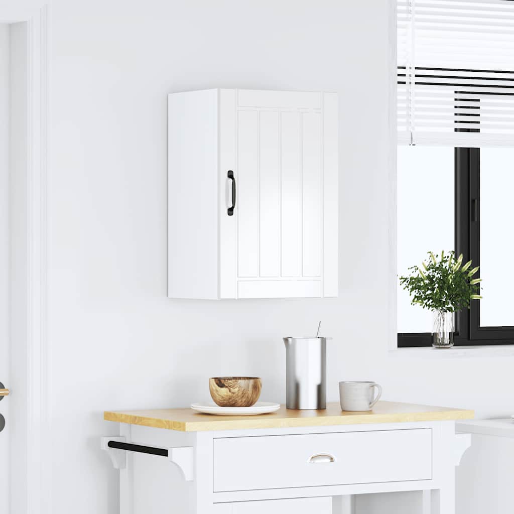 Keukenwandkast Lucca bewerkt hout hoogglans wit