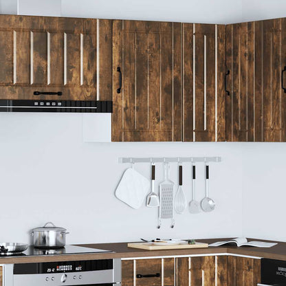 Keukenwandkast Lucca bewerkt hout gerookt eikenkleurig