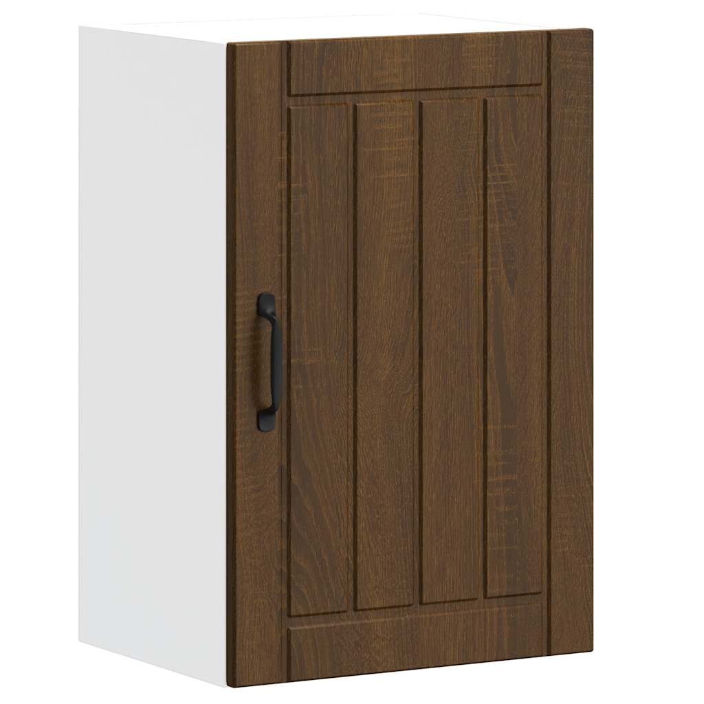 Keukenwandkast Lucca bewerkt hout bruin eikenkleur