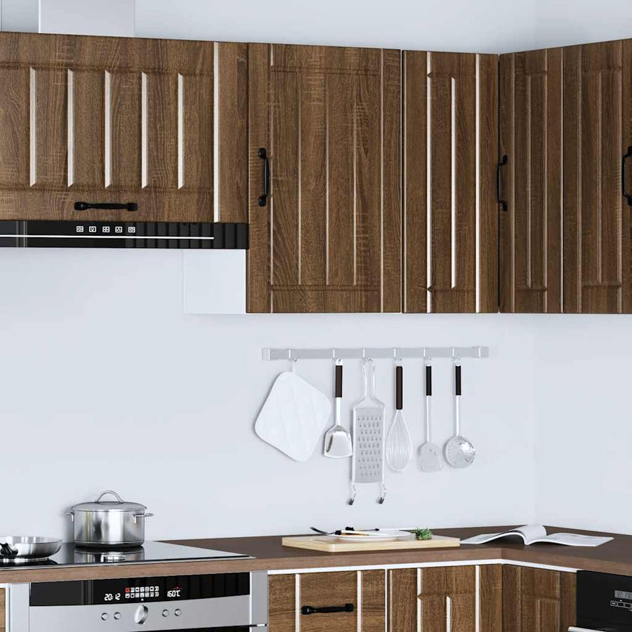 Keukenwandkast Lucca bewerkt hout bruin eikenkleur