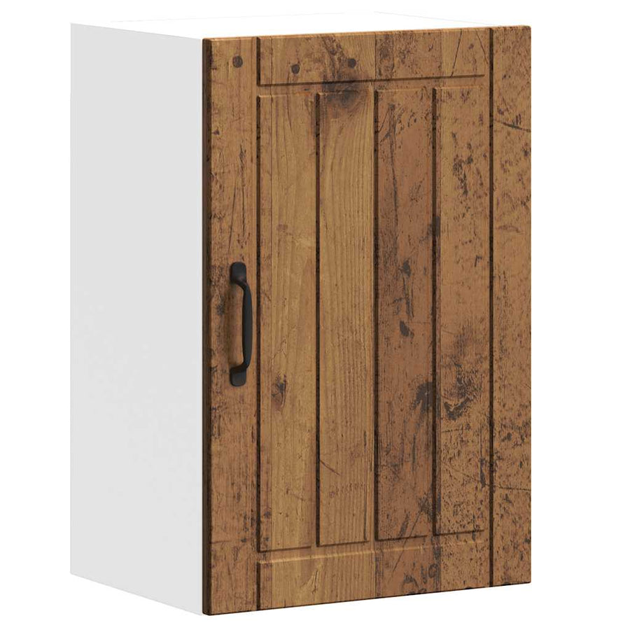 Keukenwandkast Lucca bewerkt hout oud houtkleurig