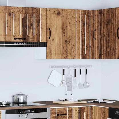 Keukenwandkast Lucca bewerkt hout oud houtkleurig