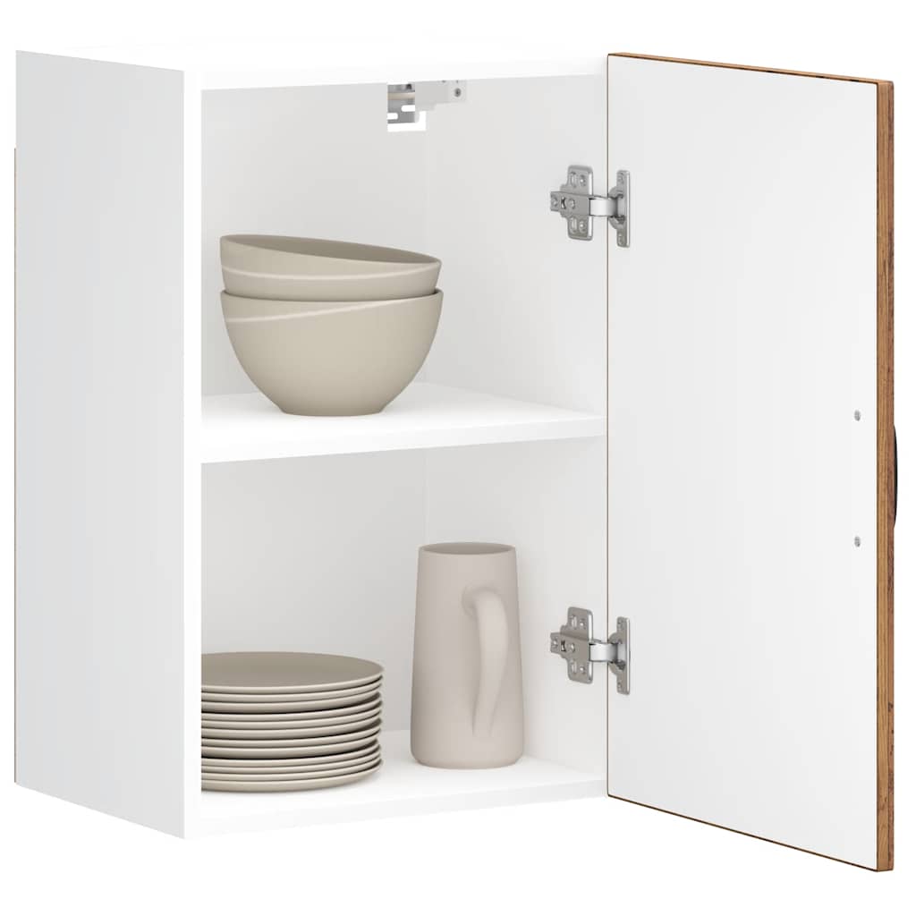 Keukenwandkast Lucca bewerkt hout oud houtkleurig