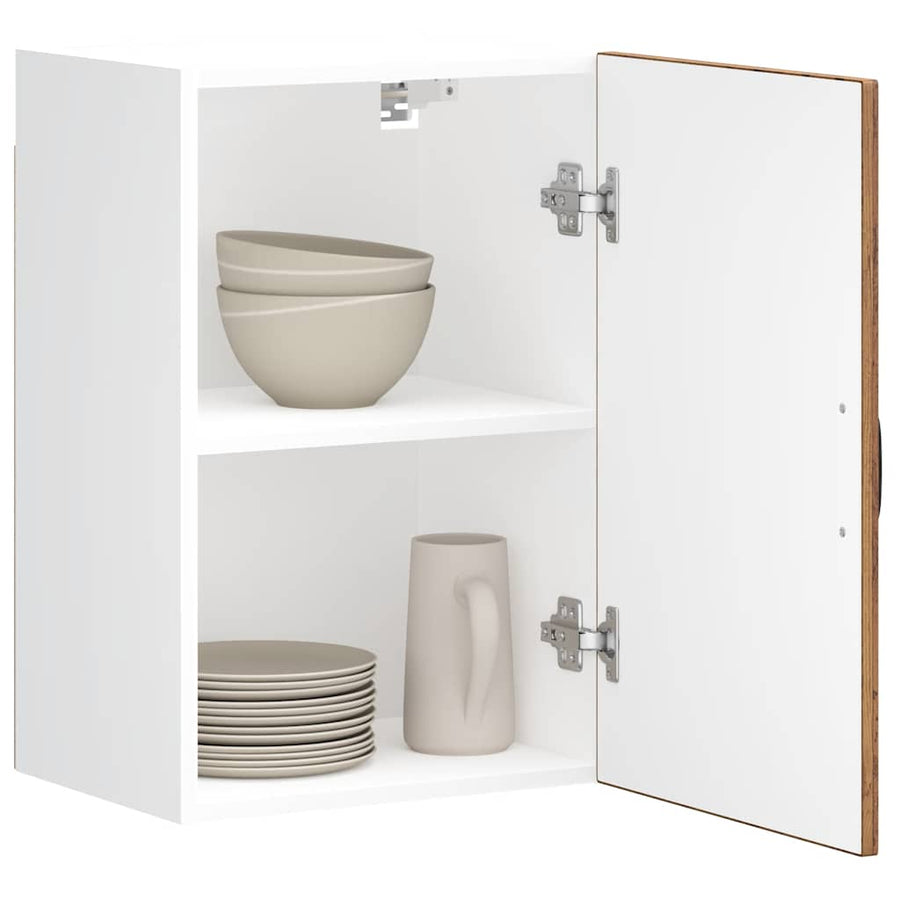 Keukenwandkast Lucca bewerkt hout oud houtkleurig
