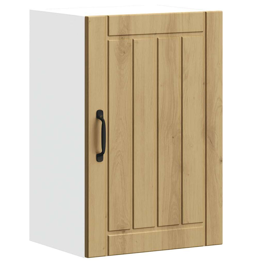 Keukenwandkast Lucca bewerkt hout artisanaal eikenkleur