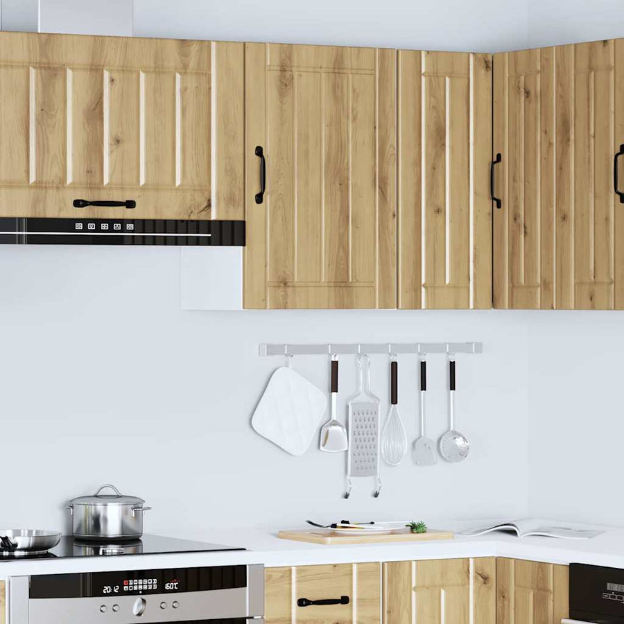 Keukenwandkast Lucca bewerkt hout artisanaal eikenkleur