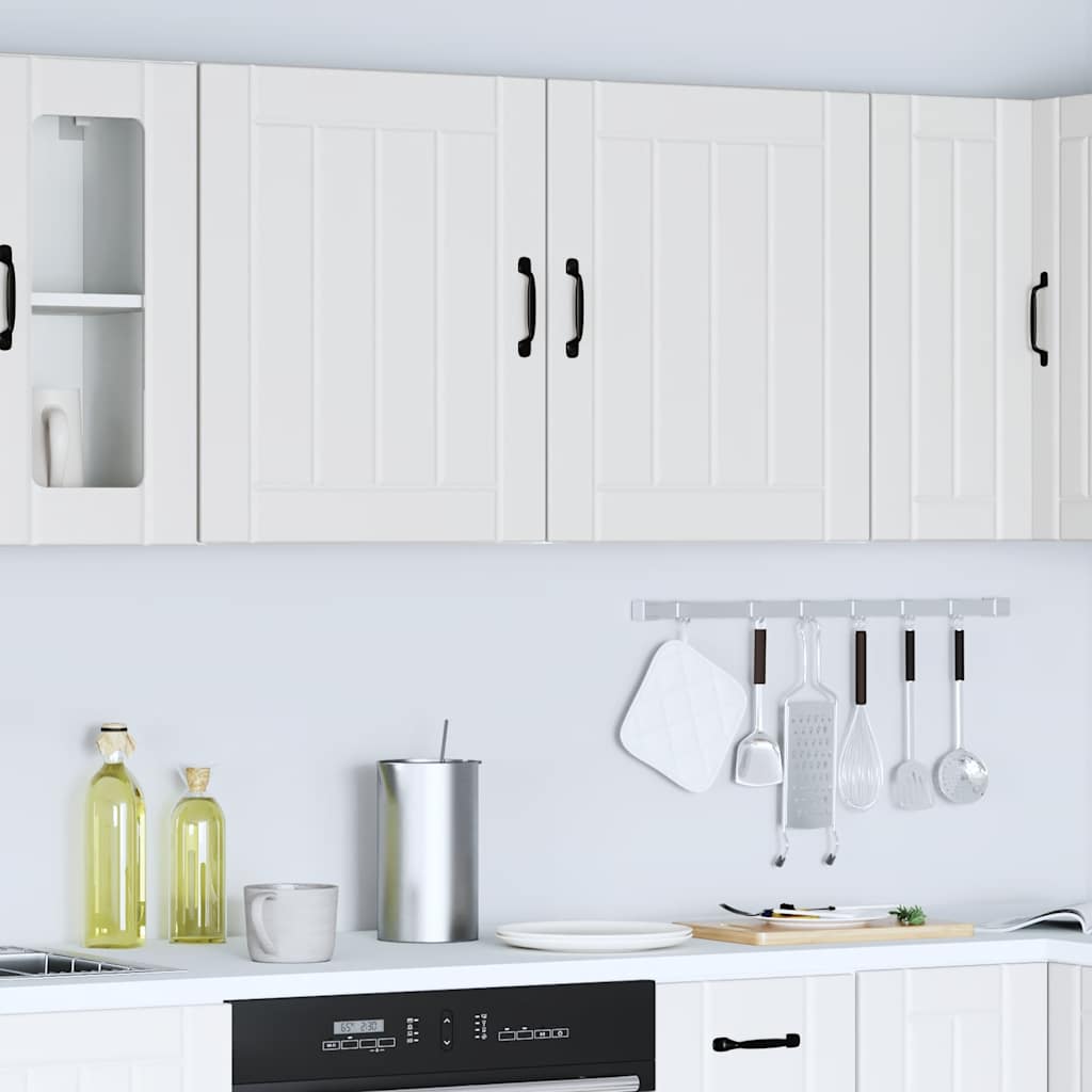 Keukenwandkasten 2 st Lucca wit bewerkt hout