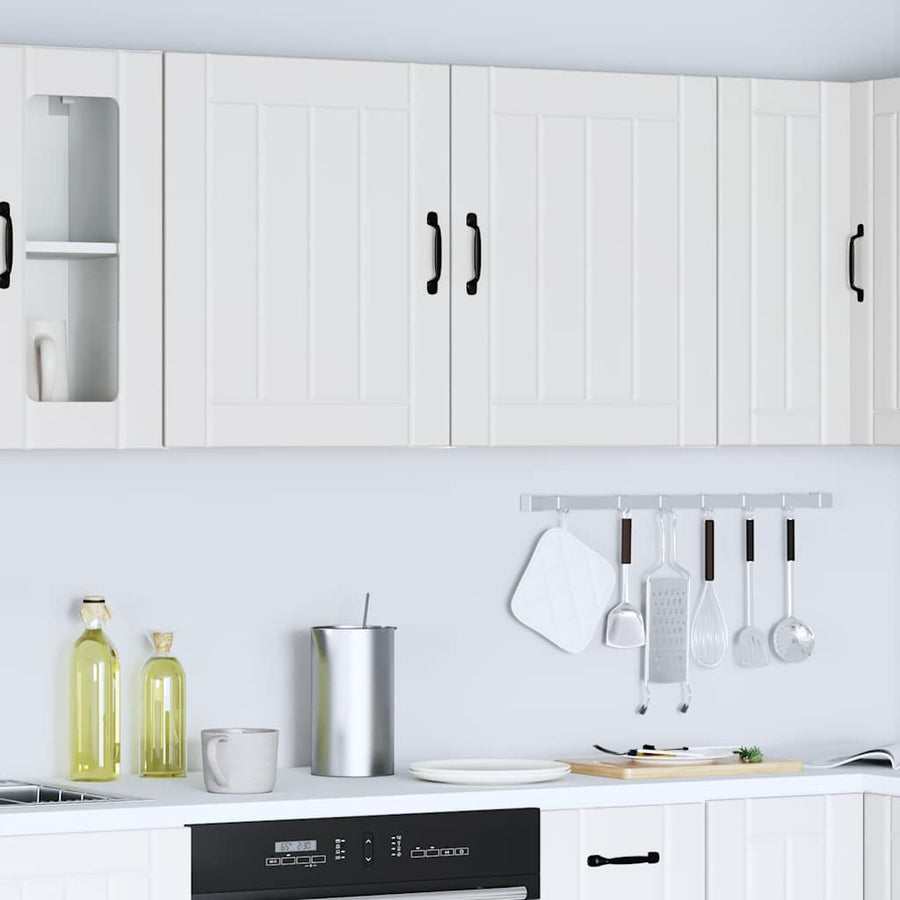 Keukenwandkasten 2 st Lucca wit bewerkt hout