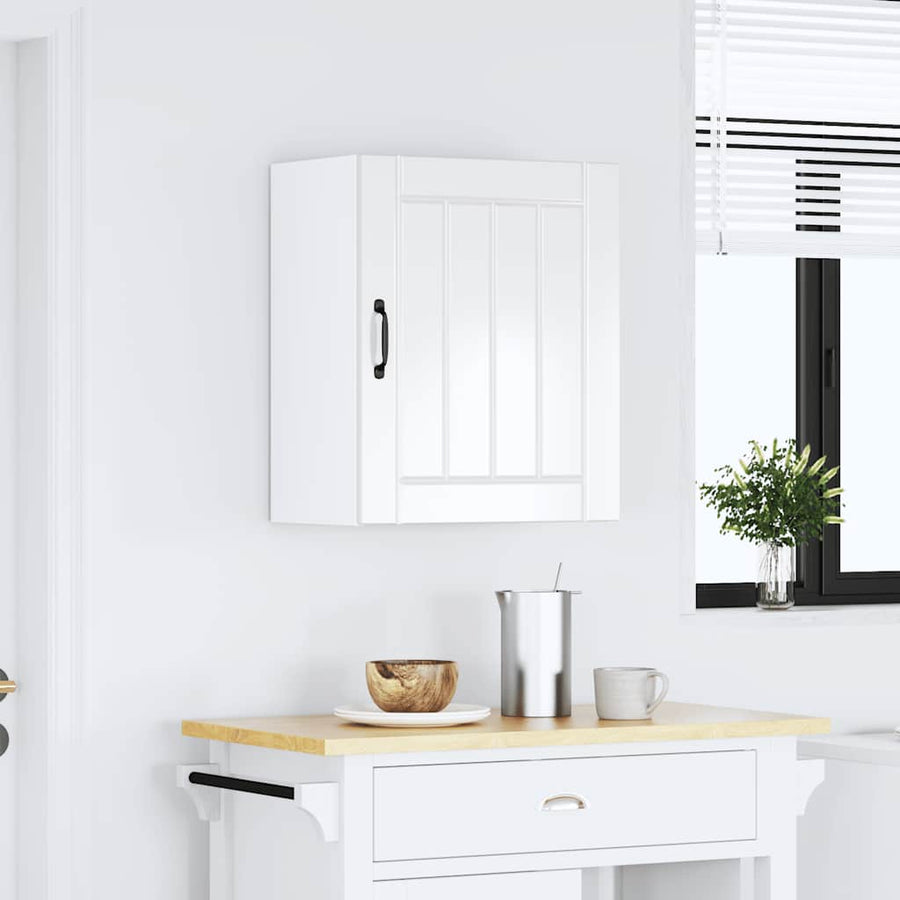 Keukenwandkast Lucca bewerkt hout hoogglans wit