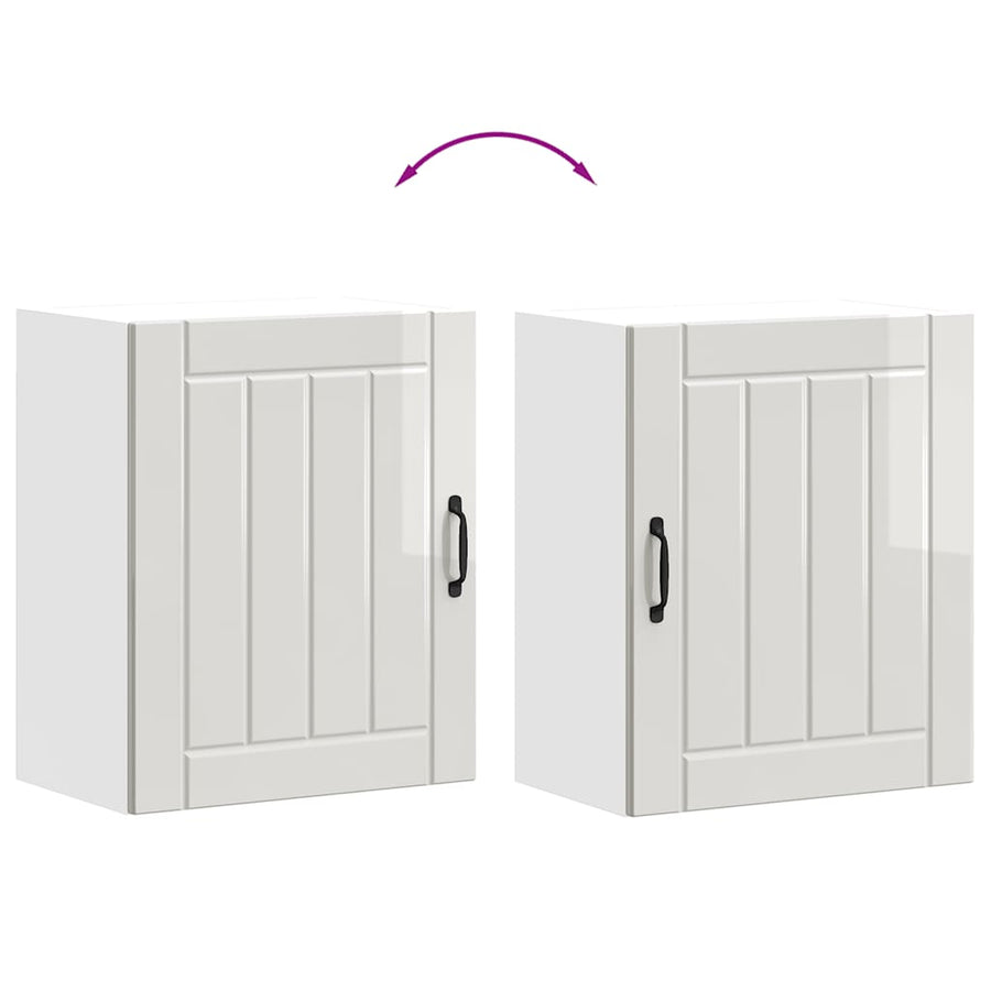 Keukenwandkast Lucca bewerkt hout hoogglans wit