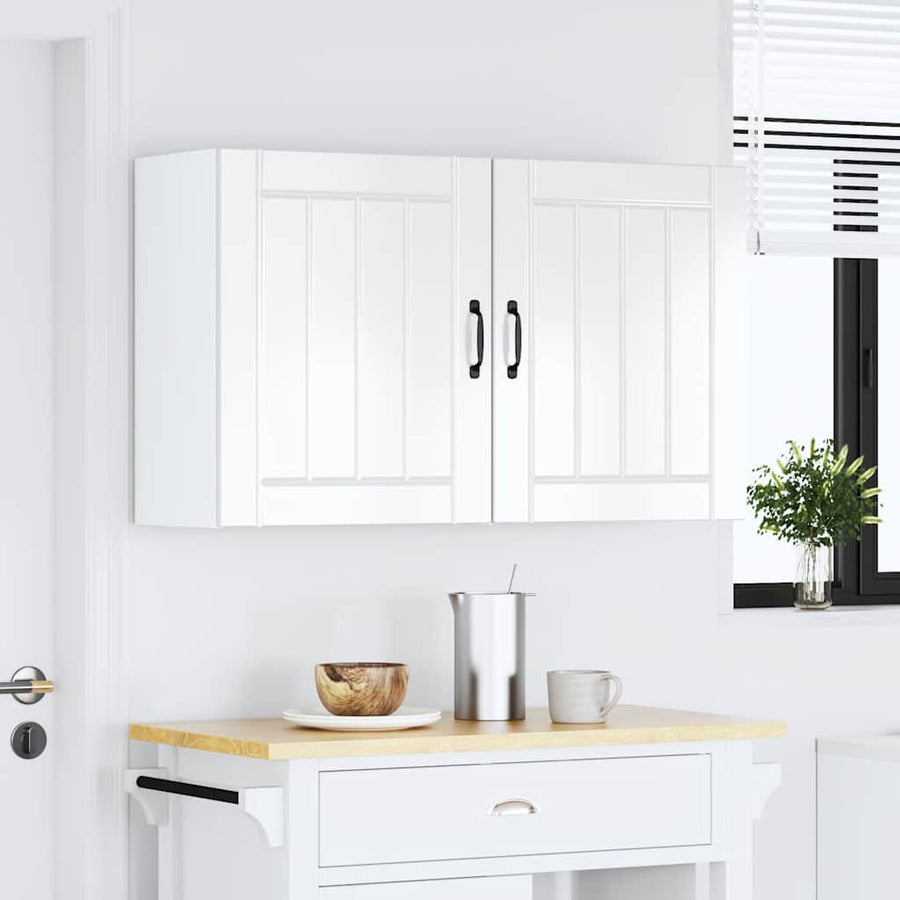 Keukenwandkasten 2 st Lucca hoogglans wit bewerkt hout