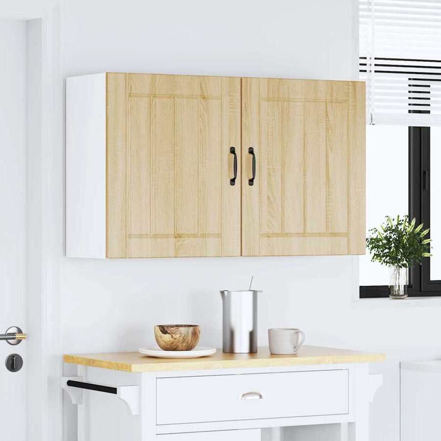 Keukenwandkasten 2 st Lucca bewerkt hout sonoma eikenkleurig