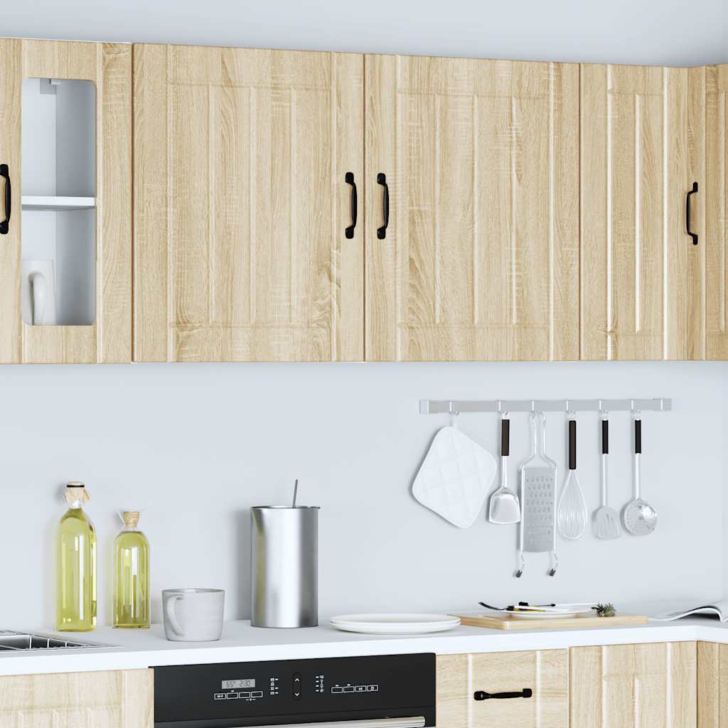 Keukenwandkasten 2 st Lucca bewerkt hout sonoma eikenkleurig