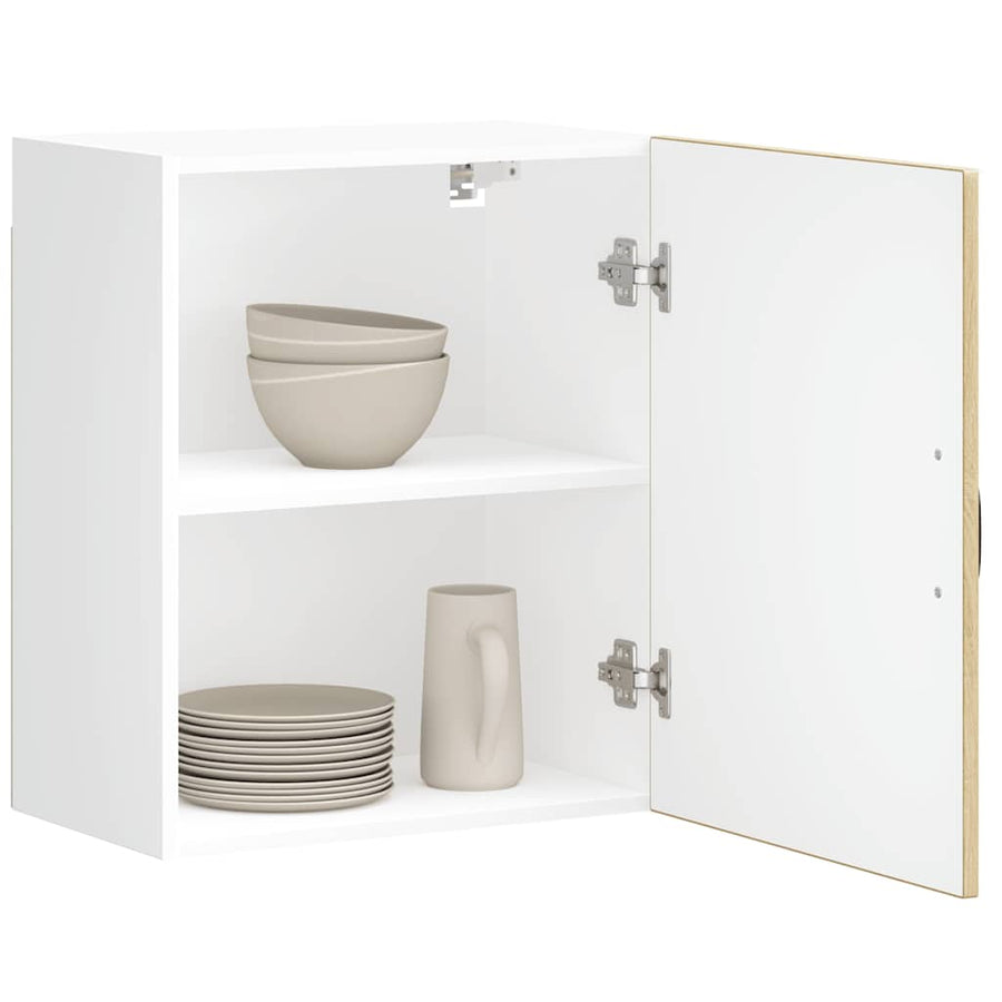 Keukenwandkasten 2 st Lucca bewerkt hout sonoma eikenkleurig