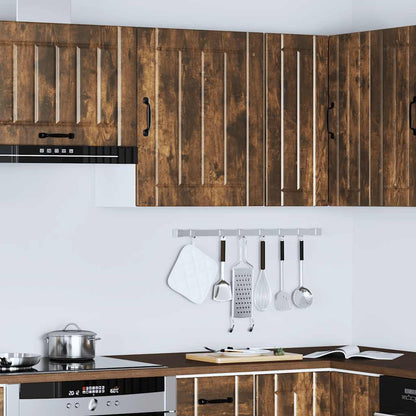 Keukenwandkast Lucca bewerkt hout gerookt eikenkleurig
