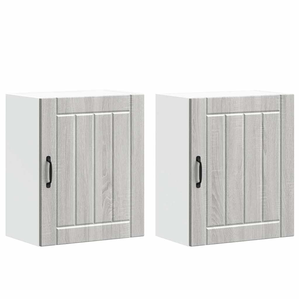 Keukenwandkasten 2 st Lucca grijs sonoma bewerkt hout