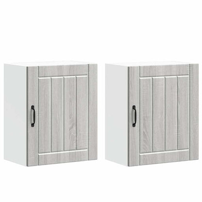 Keukenwandkasten 2 st Lucca grijs sonoma bewerkt hout