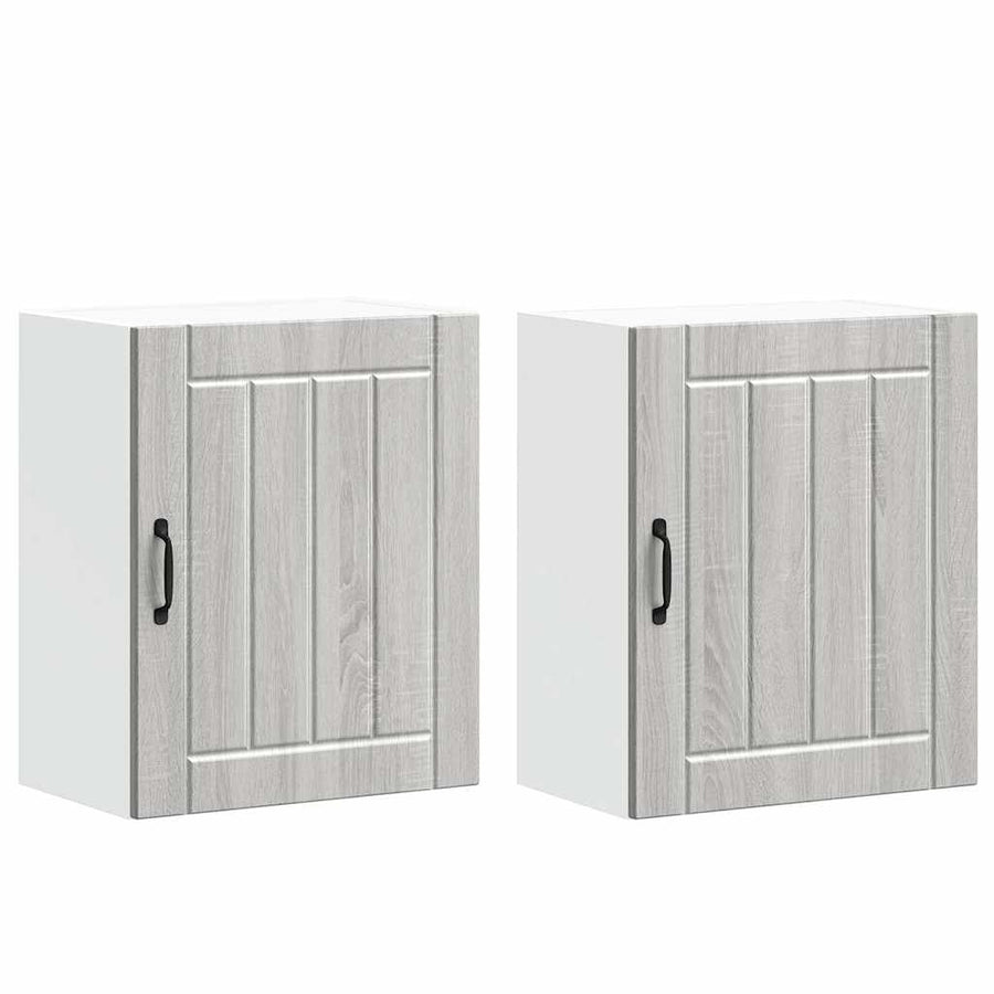 Keukenwandkasten 2 st Lucca grijs sonoma bewerkt hout