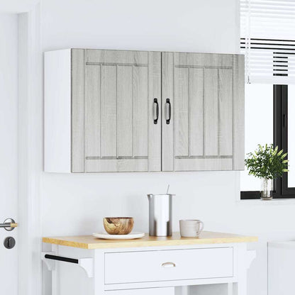 Keukenwandkasten 2 st Lucca grijs sonoma bewerkt hout