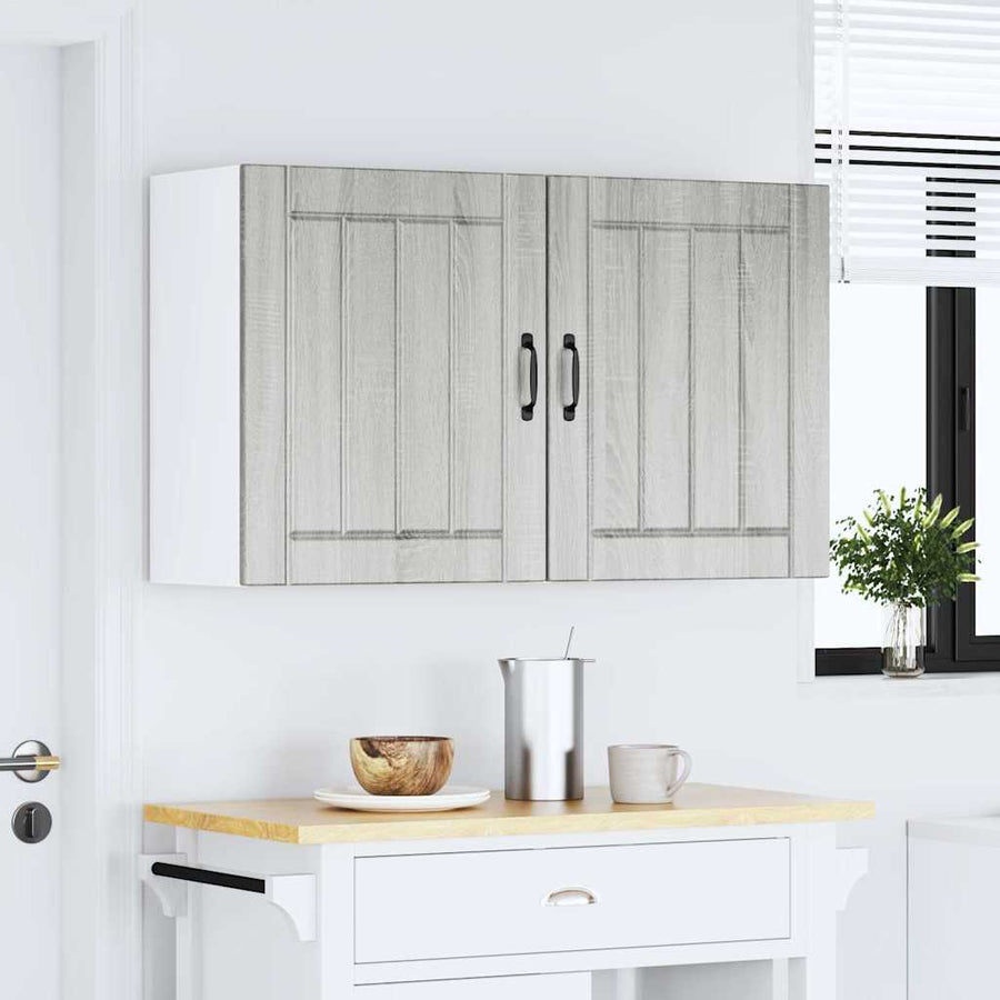 Keukenwandkasten 2 st Lucca grijs sonoma bewerkt hout