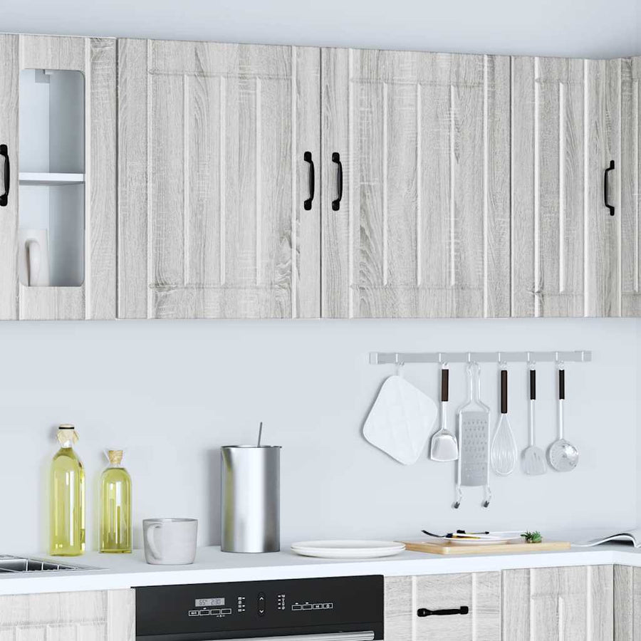 Keukenwandkasten 2 st Lucca grijs sonoma bewerkt hout