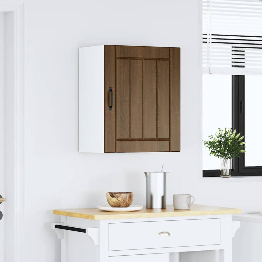 Keukenwandkast Lucca bewerkt hout bruin eikenkleur