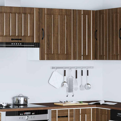 Keukenwandkast Lucca bewerkt hout bruin eikenkleur