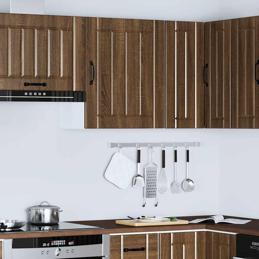 Keukenwandkast Lucca bewerkt hout bruin eikenkleur