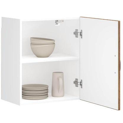 Keukenwandkast Lucca bewerkt hout oud houtkleurig