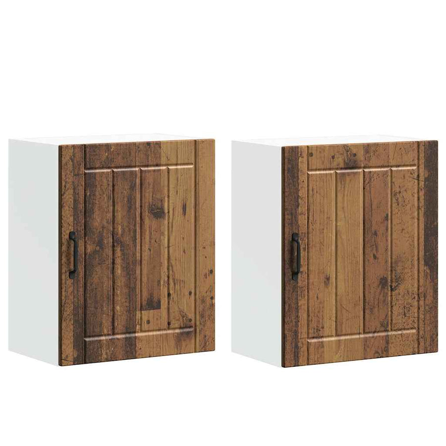 Keukenwandkasten 2 st Lucca oud houtkleurig bewerkt hout