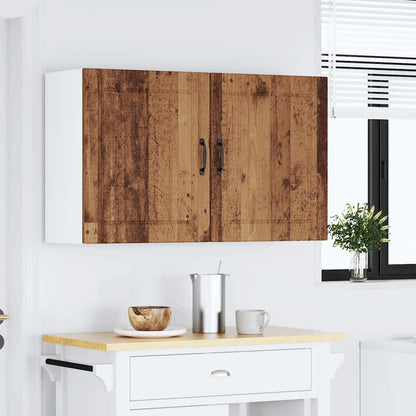 Keukenwandkasten 2 st Lucca oud houtkleurig bewerkt hout