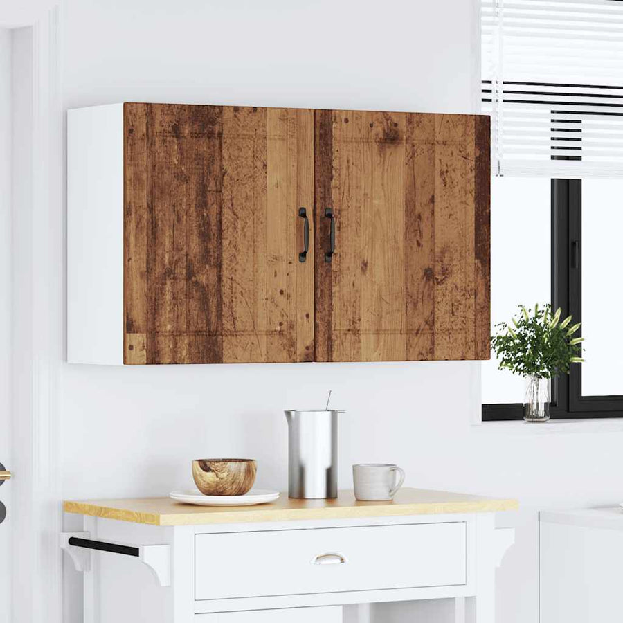 Keukenwandkasten 2 st Lucca oud houtkleurig bewerkt hout