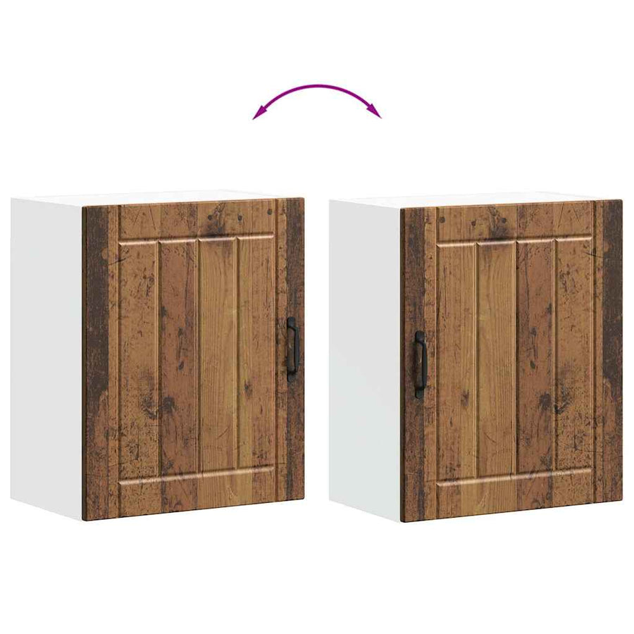 Keukenwandkasten 2 st Lucca oud houtkleurig bewerkt hout