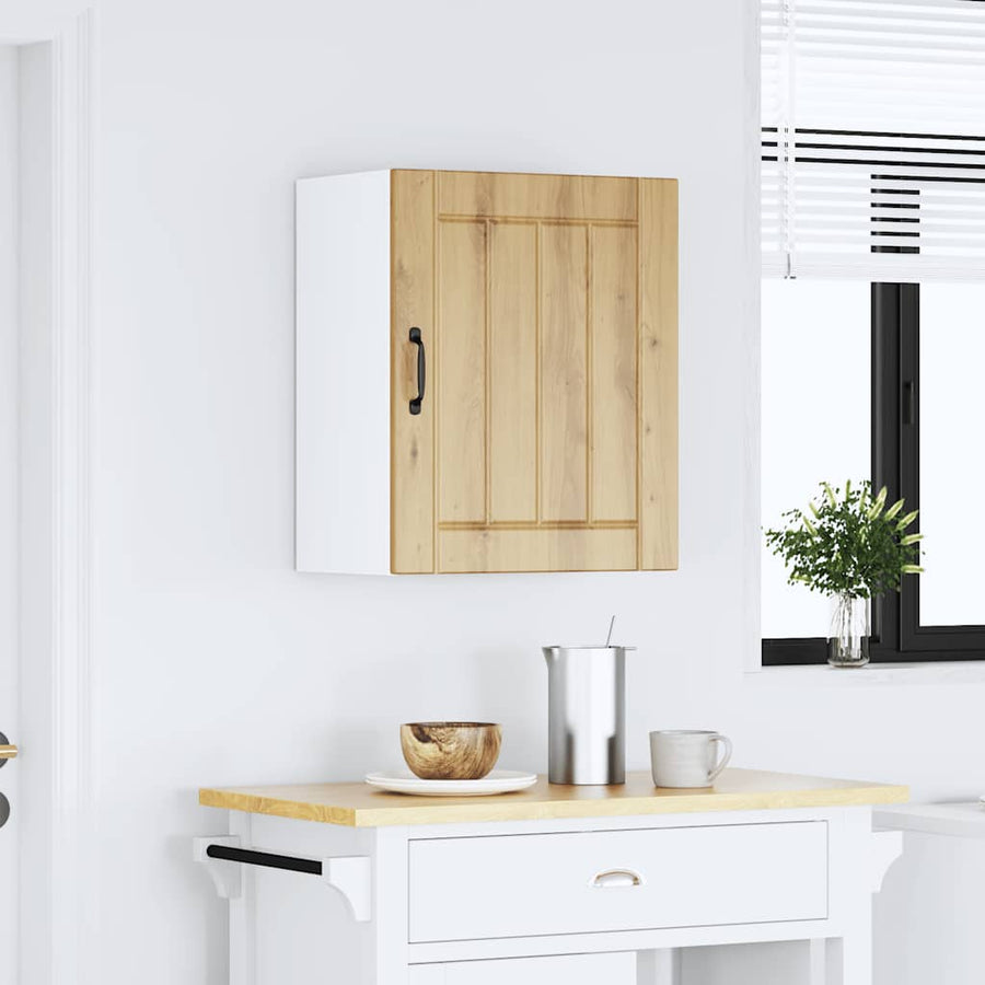 Keukenwandkast Lucca bewerkt hout artisanaal eikenkleur