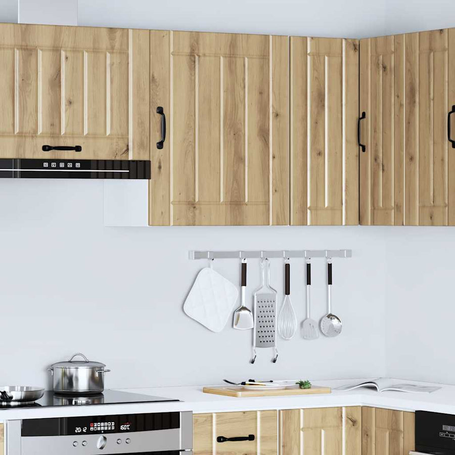 Keukenwandkast Lucca bewerkt hout artisanaal eikenkleur