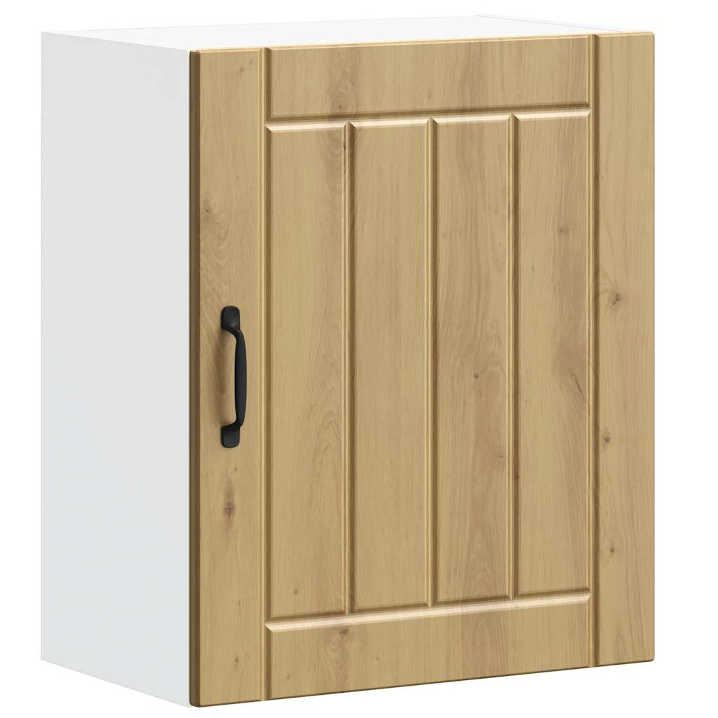 Keukenwandkasten 2 st Lucca bewerkt hout artisanaal eiken