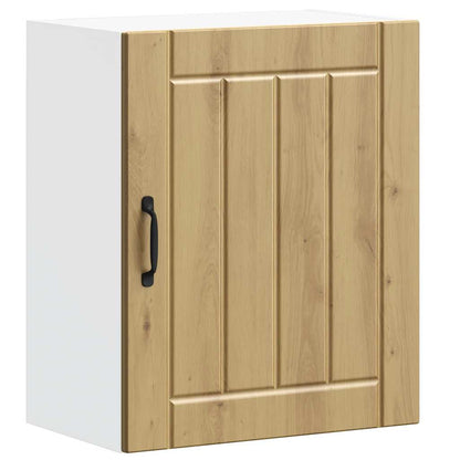 Keukenwandkasten 2 st Lucca bewerkt hout artisanaal eiken