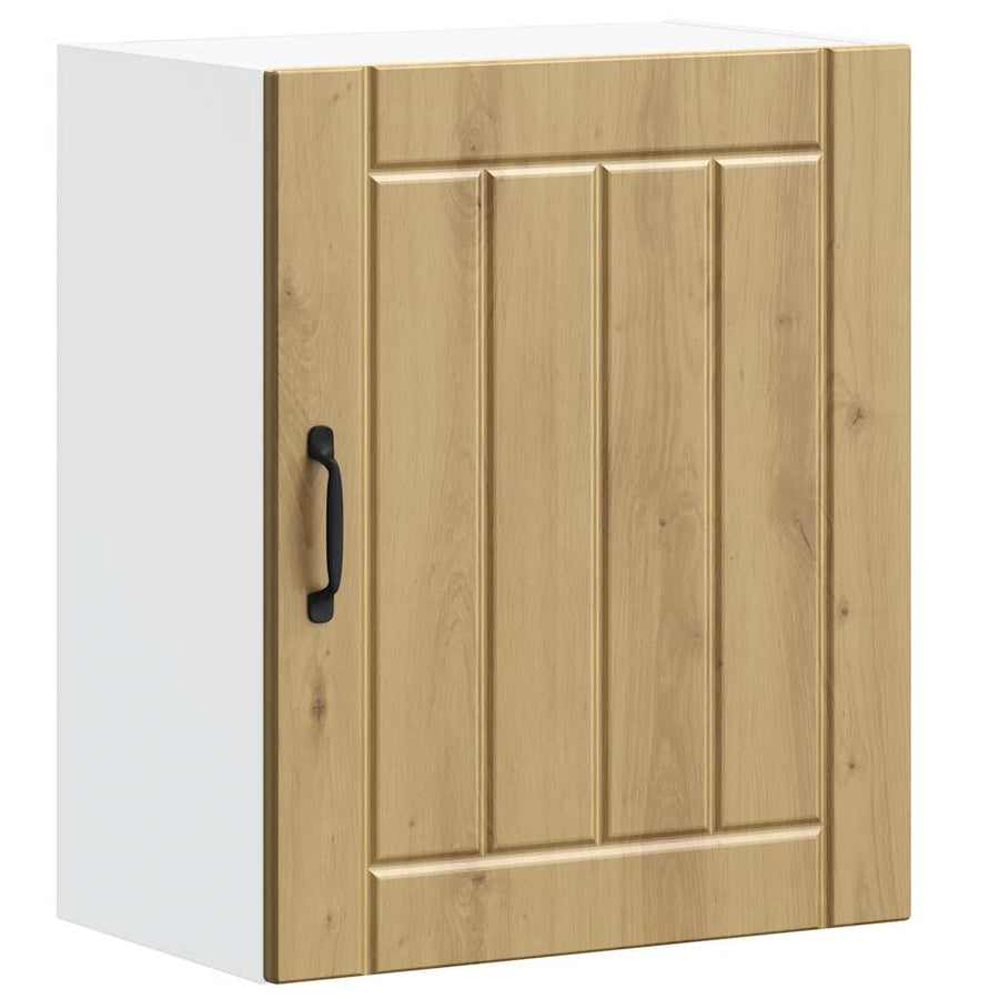 Keukenwandkasten 2 st Lucca bewerkt hout artisanaal eiken