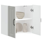 Lucca Kitchen Wall Cabinet Engraved Wood White