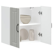 Lucca Kitchen Wall Cabinet Engraved Wood White